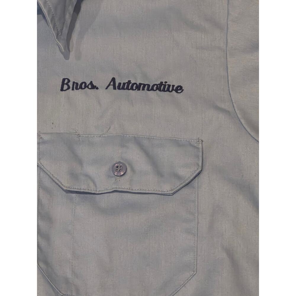 Vintage Wearguard USA Mechanics Shirt Automotive Workshirt blue men's m large xl - Picture 6 of 8